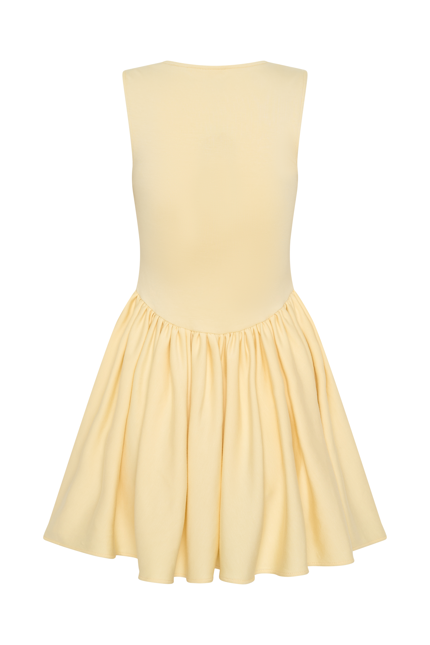 Sharon Scuba Jersey Mini Dress - Pastel Lemon、mySite、solidvoid