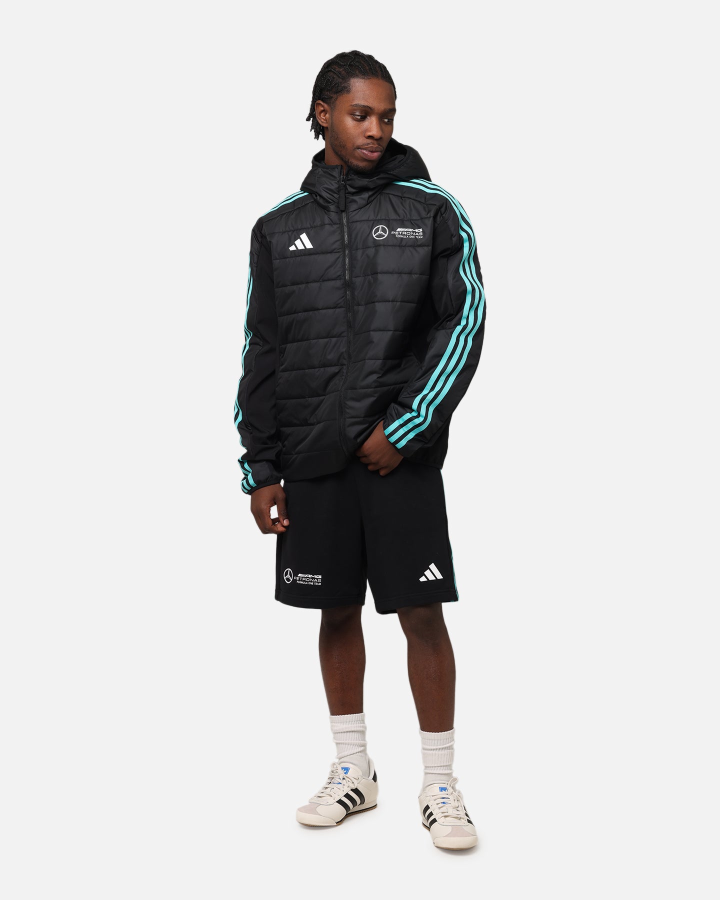 adidas x Mercedes-AMG PETRONAS Formula One F1 DNA Puffer Jacket Black/White、mySite、zt4zffjzw
