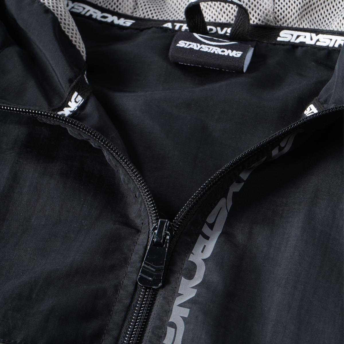  Stay Strong Cut Off Vertical Full Zip Jacket - Black/Grey、mySite、merchandisen