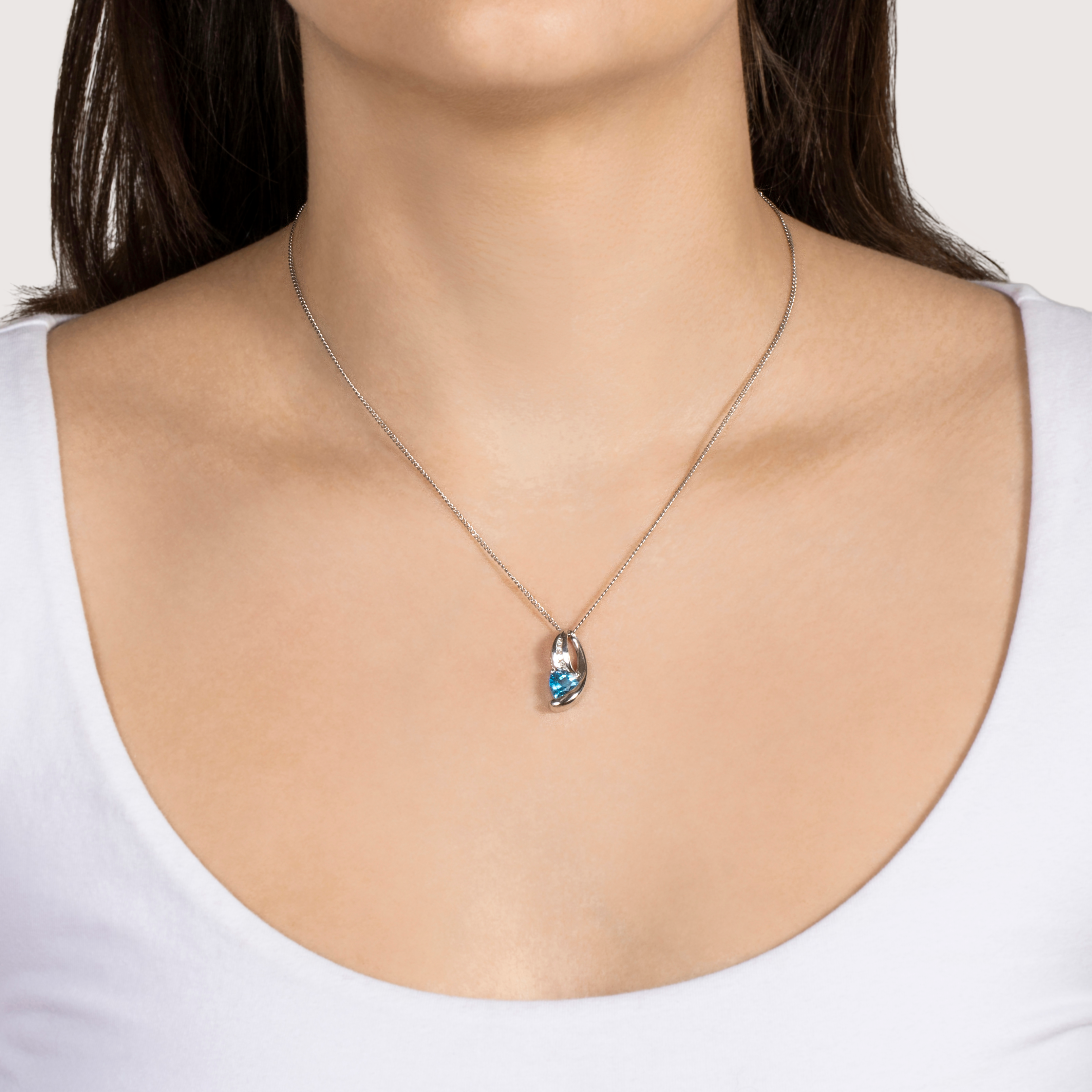 Vintage 14k White Gold 1.13ct Topaz Diamond Terrific Trilliant Pendant、mySite、hinf8tx79