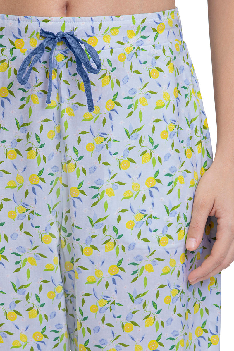  Capri Length Pyjama Bottom - Lemon Leaf Pr、mySite、justintrudeaud