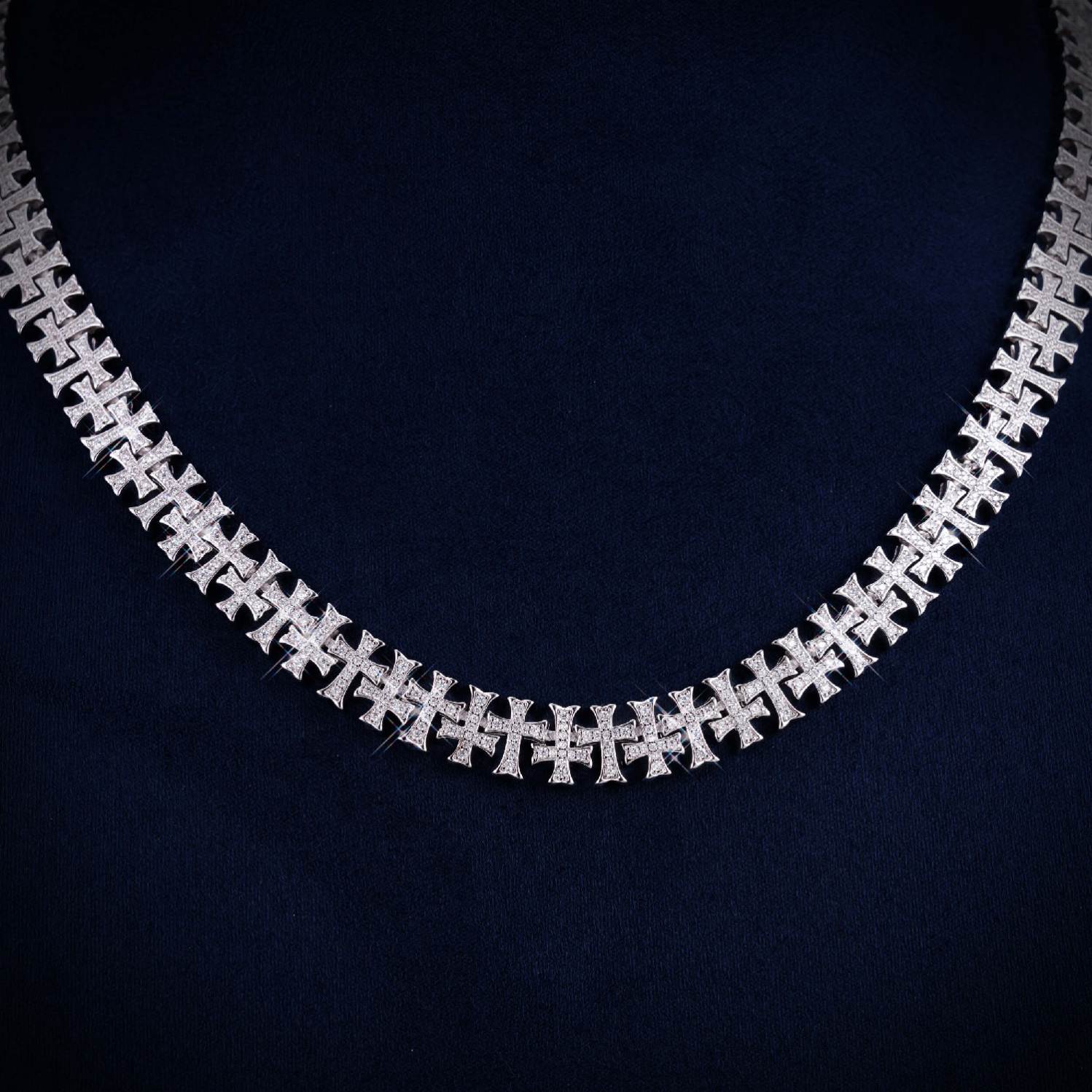 8MM VVS Cross Link Chain 14K Gold、mySite、hinf8tx79