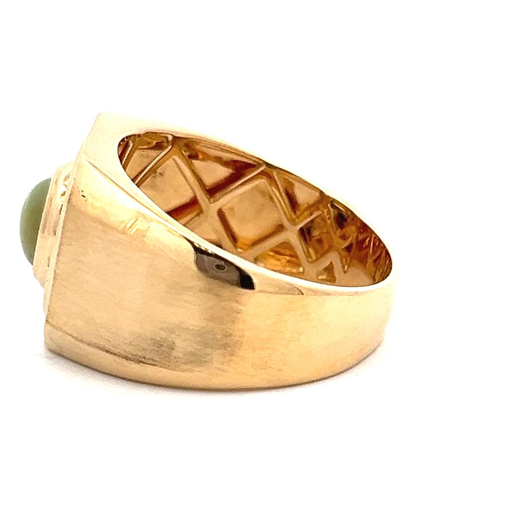  Estate 14K White Gold Cat's Eye Chrysoberyl & Diamond Halo Ring