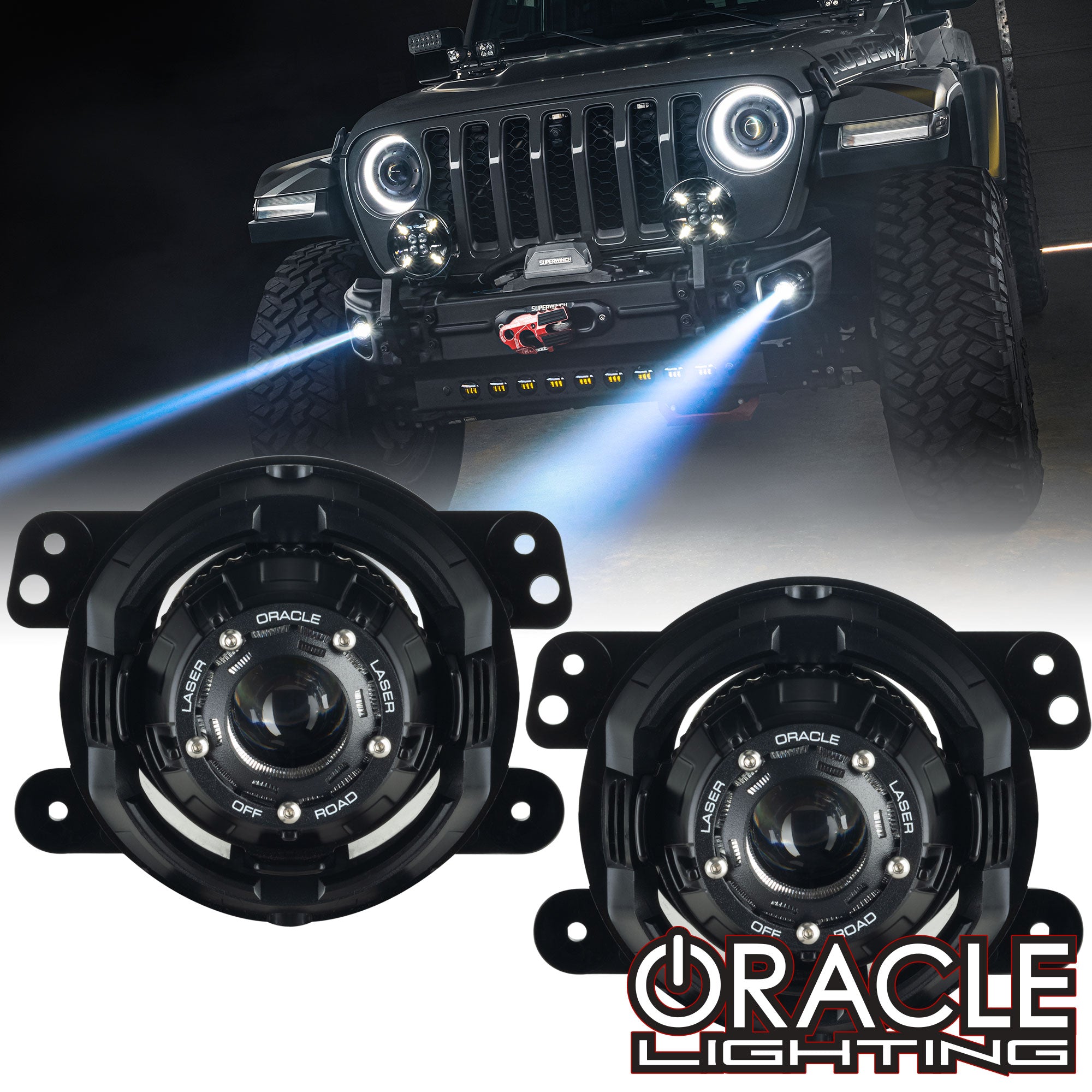 ORACLE Lighting Jeep Wrangler JK/JL & Gladiator JT 15W Off-Road LASER Fog Lights、mySite、nflplayoffbracketp