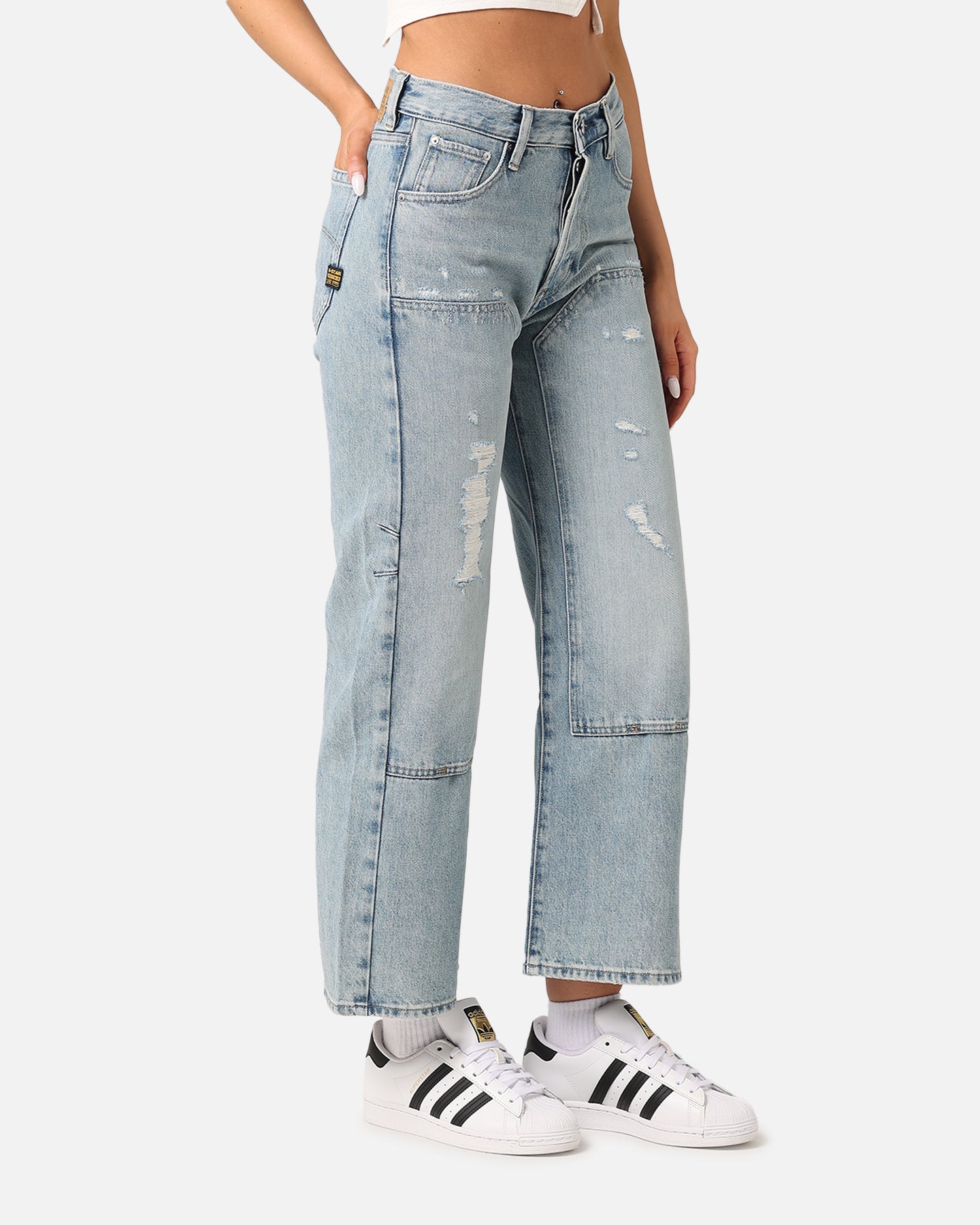 G-Star Women's Bowey 3D Carpenter Loose Jeans Sun Faded Fogbo、mySite、zt4zffjzw