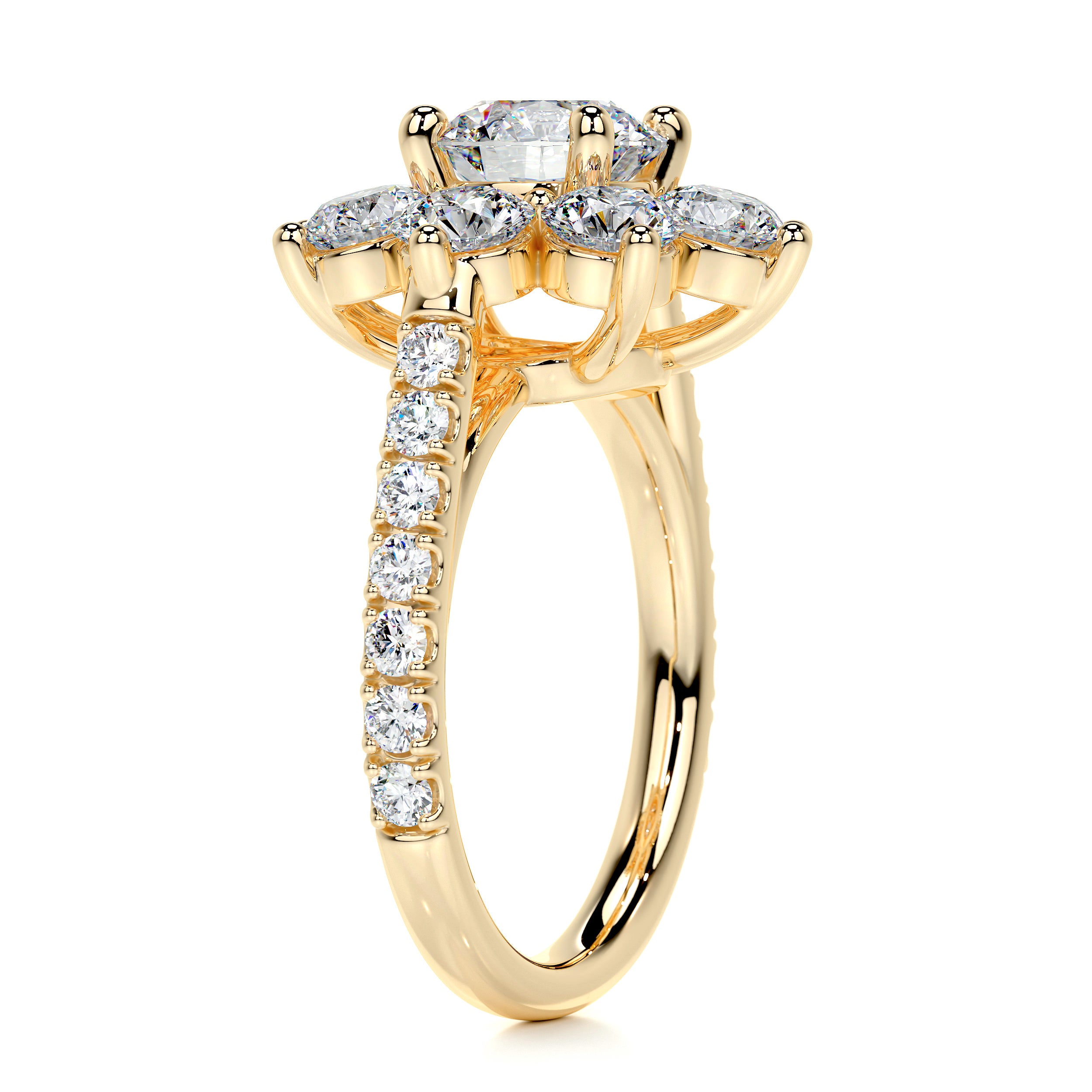 La Fleur Moissanite & Diamond Ring -18K Yellow Gold、mySite、hinf8tx79