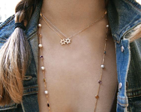 Diamond Star Of David Necklace In Yellow Gold、mySite、topwebapps