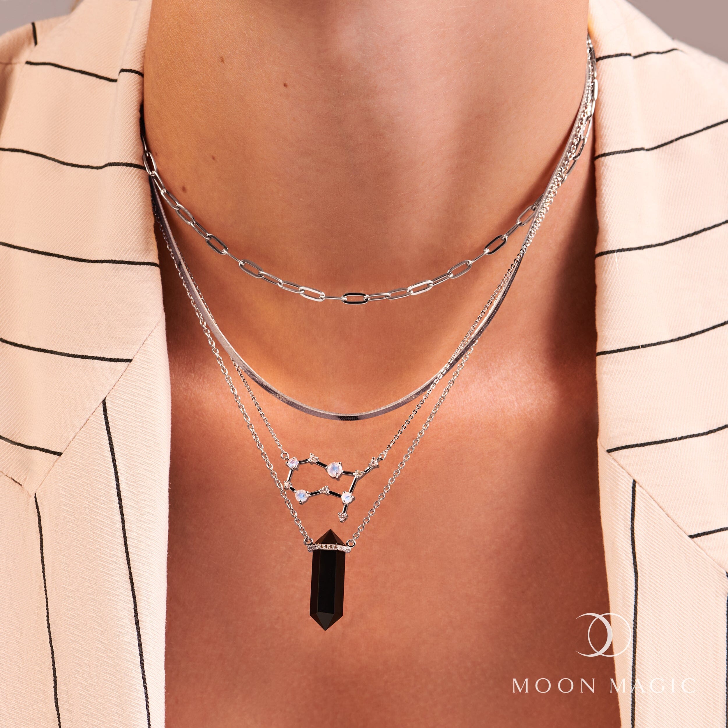 Moonstone Necklace - Gemini Zodiac Constellation、mySite、hinf8tx79