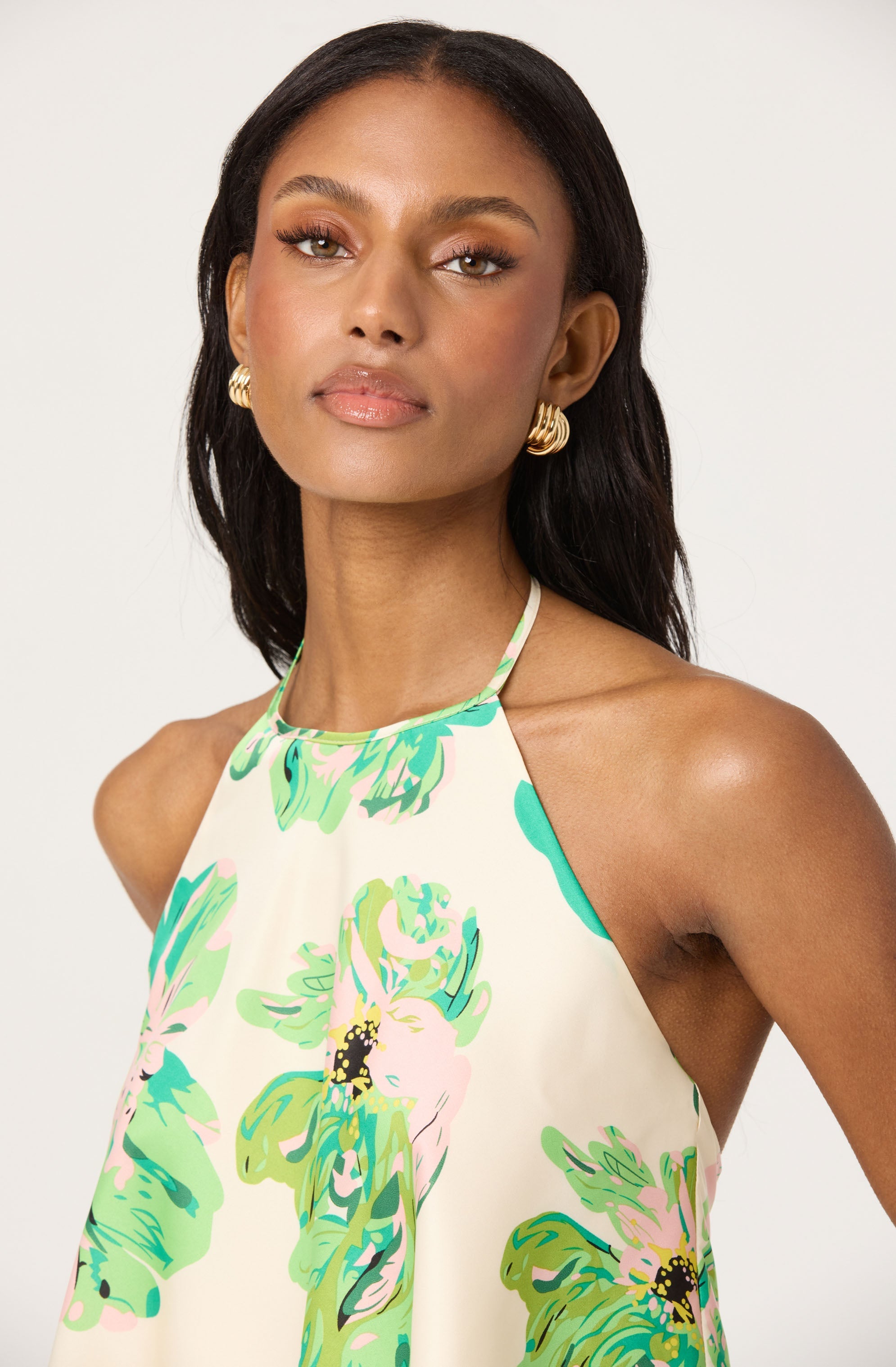 Satin Halter Neck Top、mySite、solidvoid