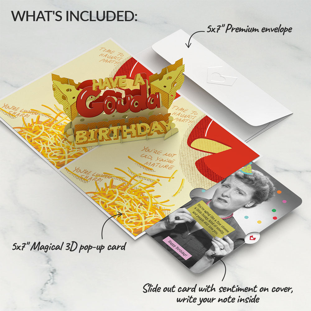 Gouda Birthday Pop-Up Card and Sentiment Set for Any Woman、mySite、solidvoid