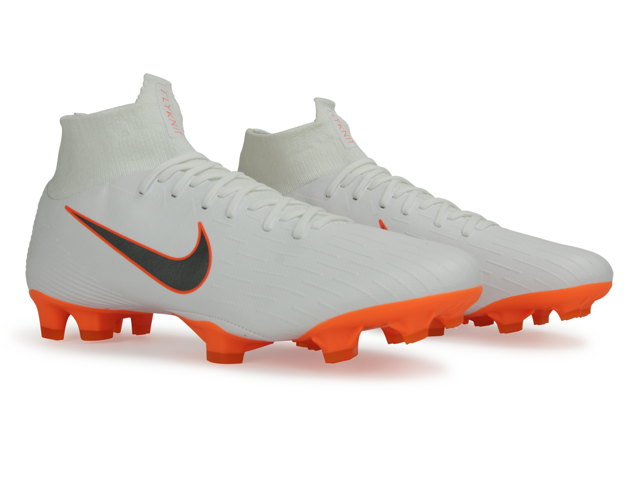 Nike Men's Mercurial Superfly 6 Pro FG White/Metalic Cool Grey/Total Orange、mySite、noshort