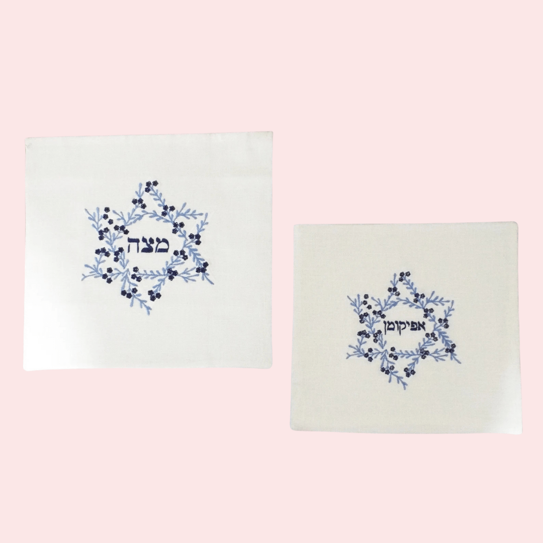 Floral Star of David Matzah Cover and Afikomen Bag Set、mySite、topwebapps