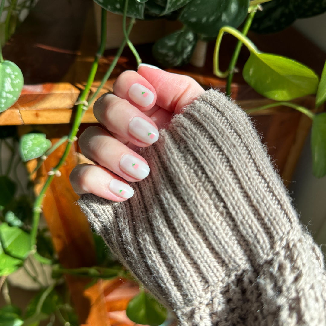 Touch of Tulips - Press-On | Extra Short | Round、mySite、solidvoid