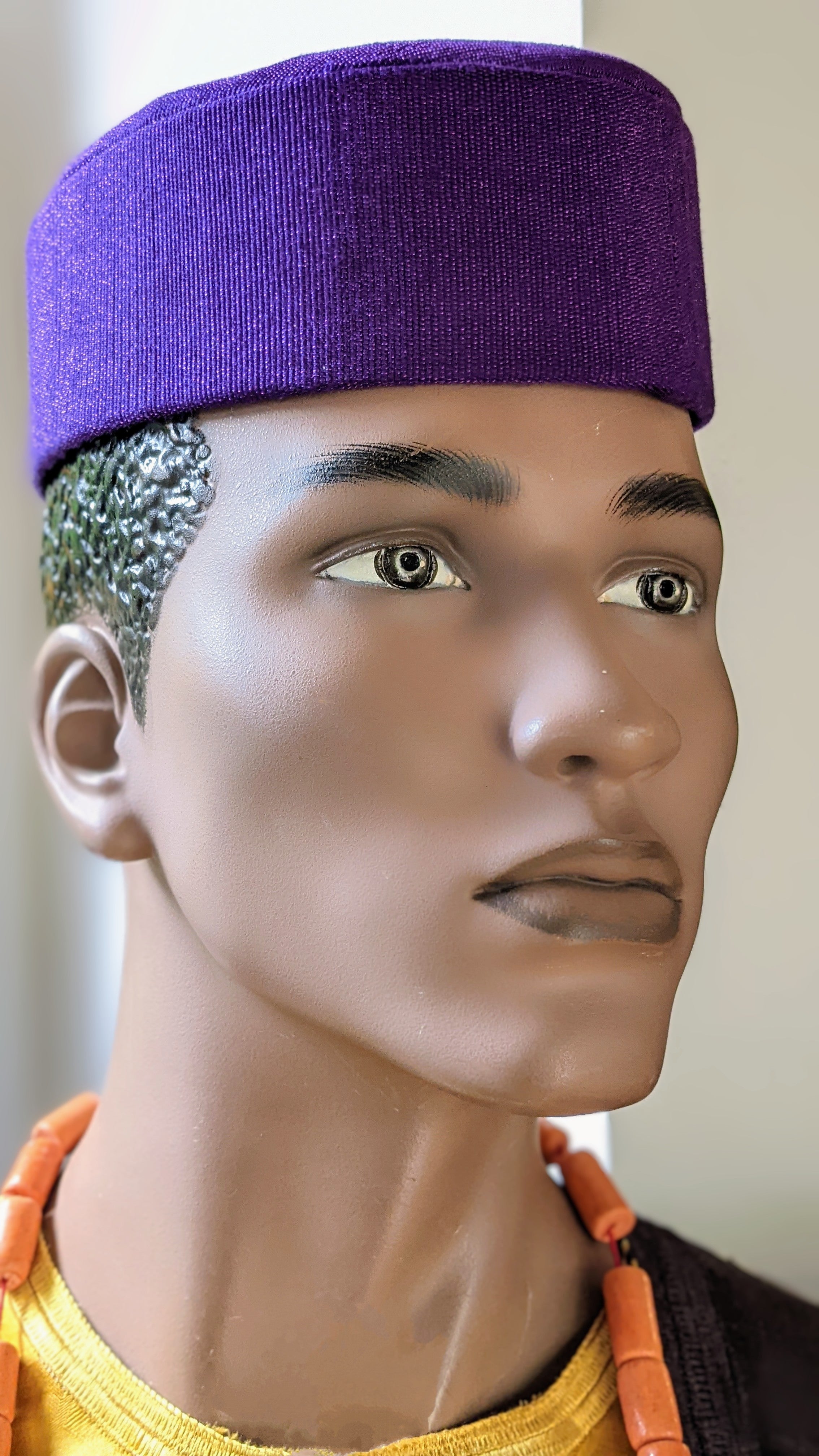 Purple Pakurumo African Aso Oke brimless hat-DPHAP43、mySite、solidvoid