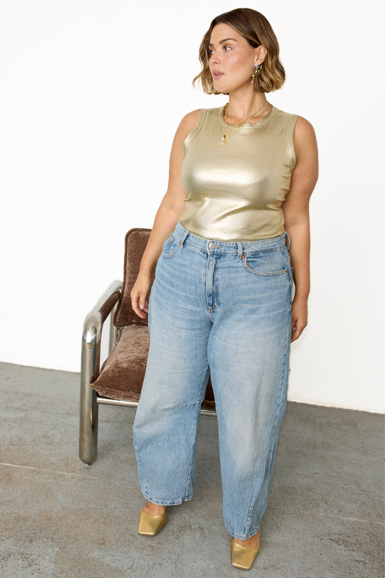 Gold Ribbed Tank Top、mySite、solidvoid