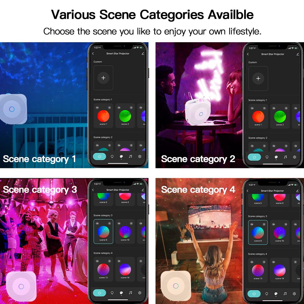 MOES WiFi Smart Star Sky Night Light Square Projector Music Player、mySite、fannypackpong