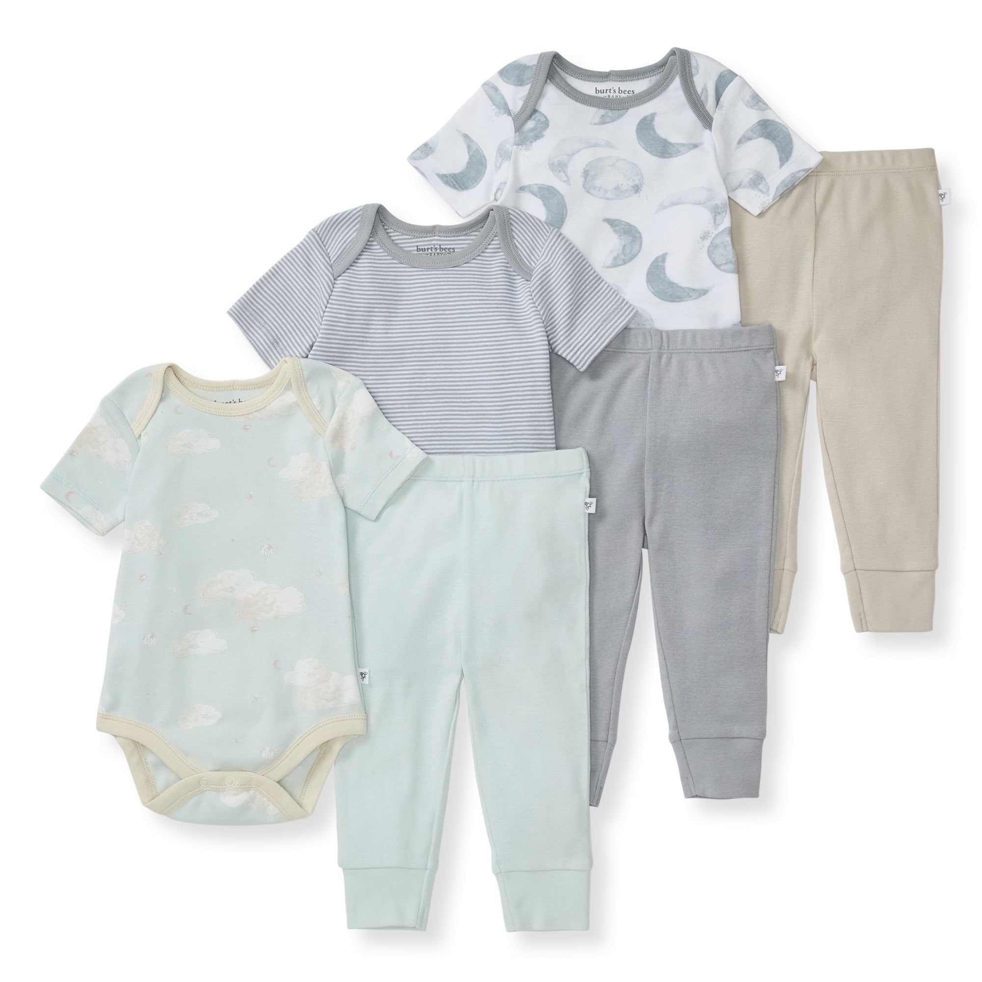 Hello Moon Organic Short Sleeve Bodysuit & Pant Set 3 Pack、mySite、g9winljtr