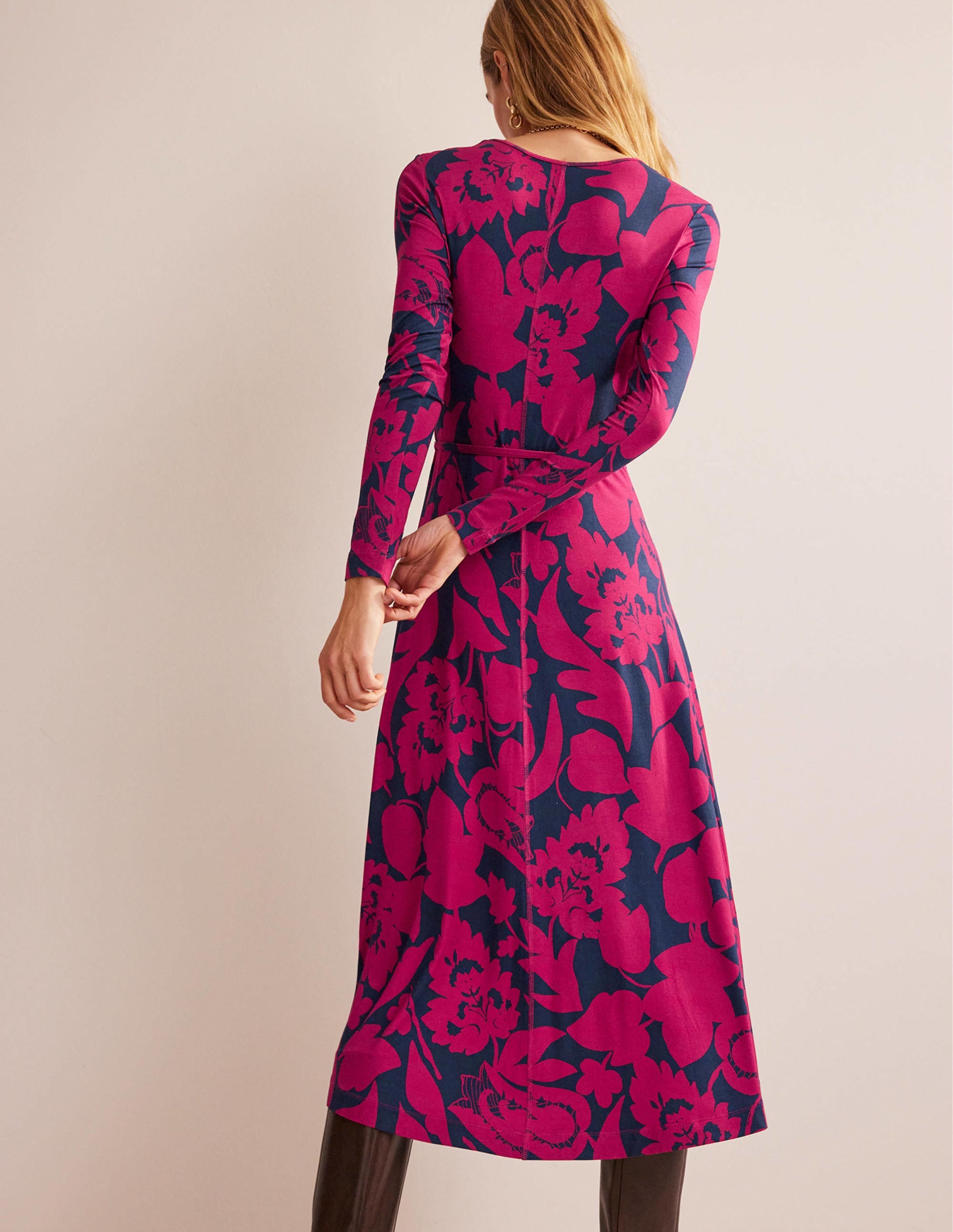  Lucy Jersey Midi Dress-Warm Cranberry, Tulip Bloom、mySite、ashleygrahame