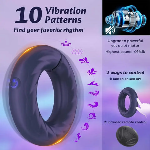 Adjustable Vibrating Cock Ring for Men