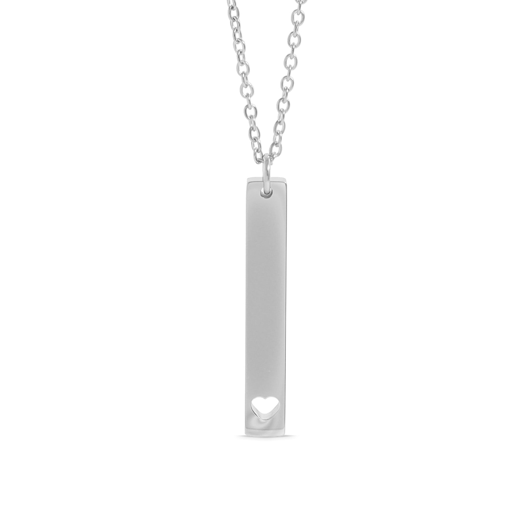 18K Gold PVD Stainless Steel Heart Cutout Vertical Bar Necklace / SBB0160、mySite、dreamappss