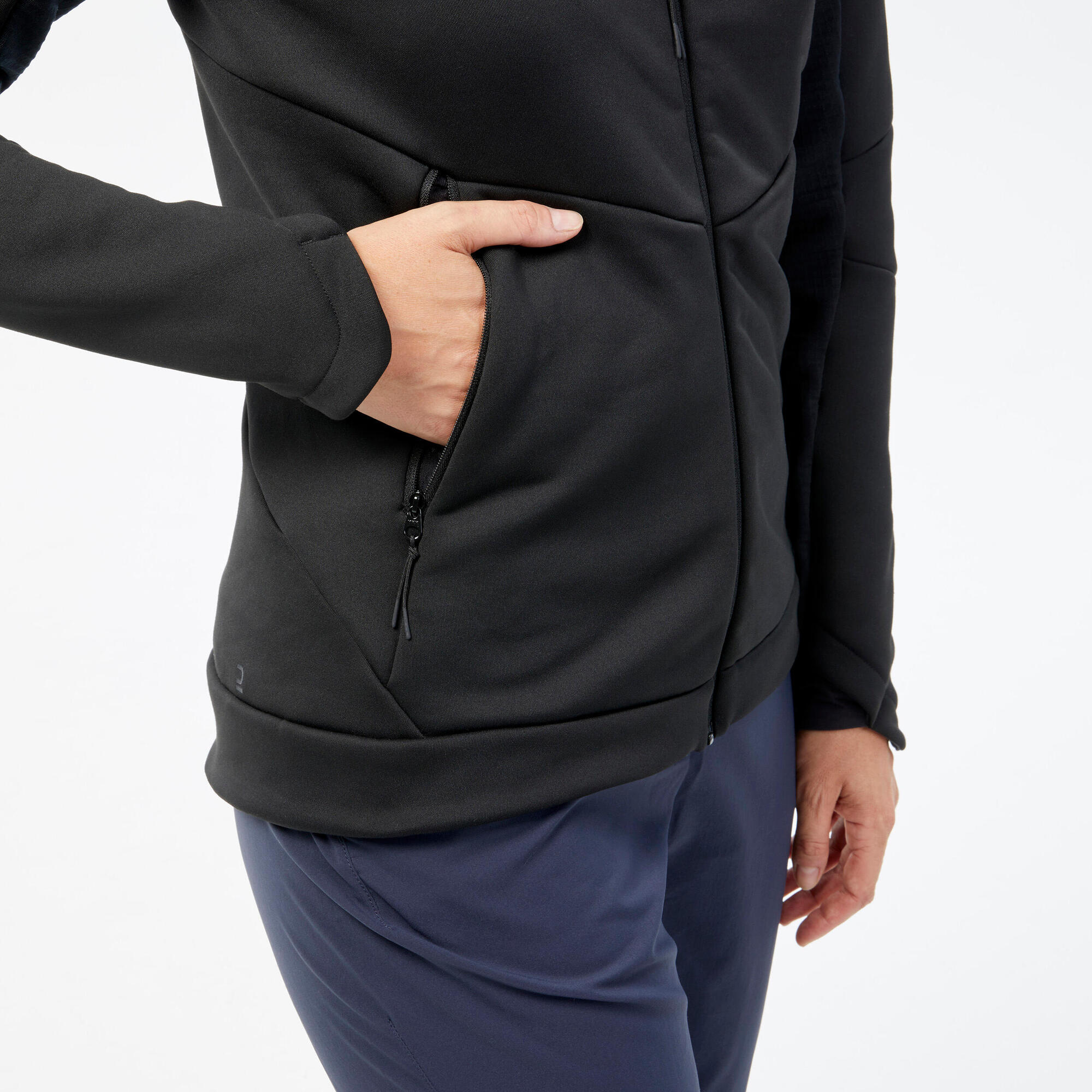 Women's Hiking Fleece Jacket - MH520 Hood
