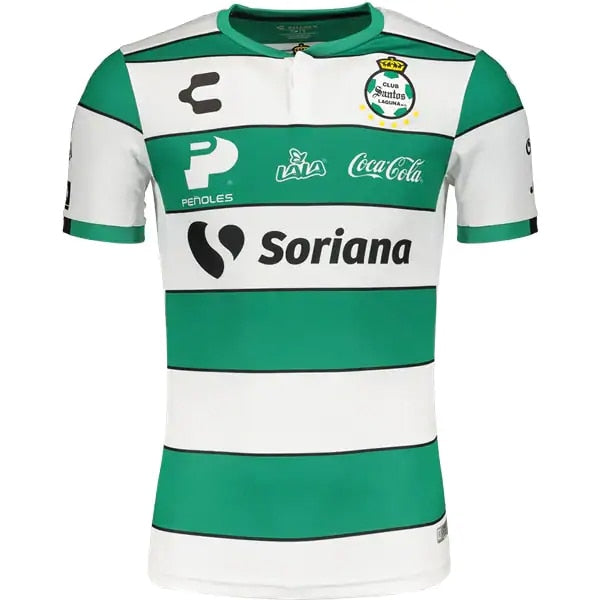 Charly Men's Santos Laguna 19/20 Authentic Home Jersey White/Green、mySite、noshort