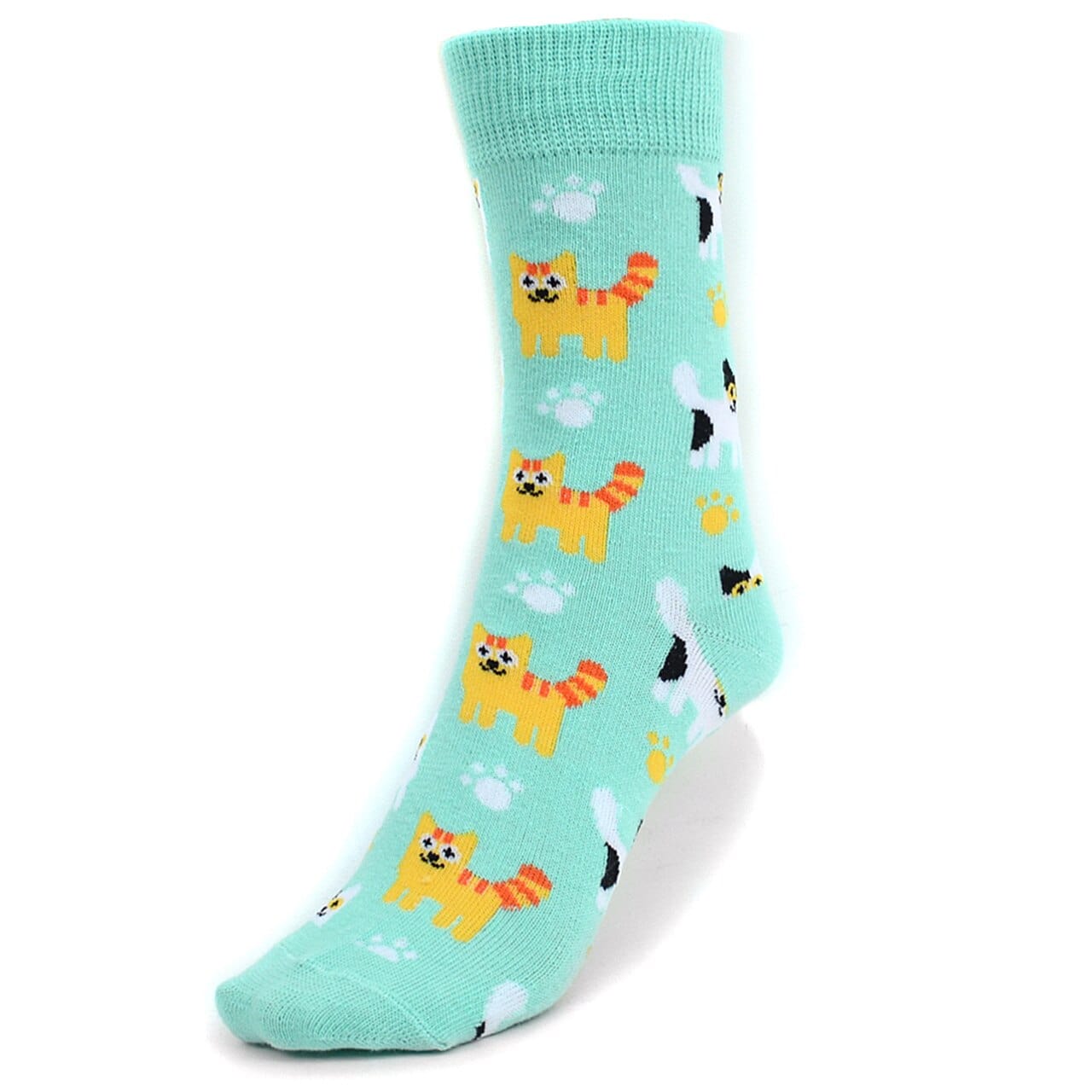 Kitten Cats All Over Crew Socks, 2 Colors, Quality, Unisex、mySite、g9winljtr