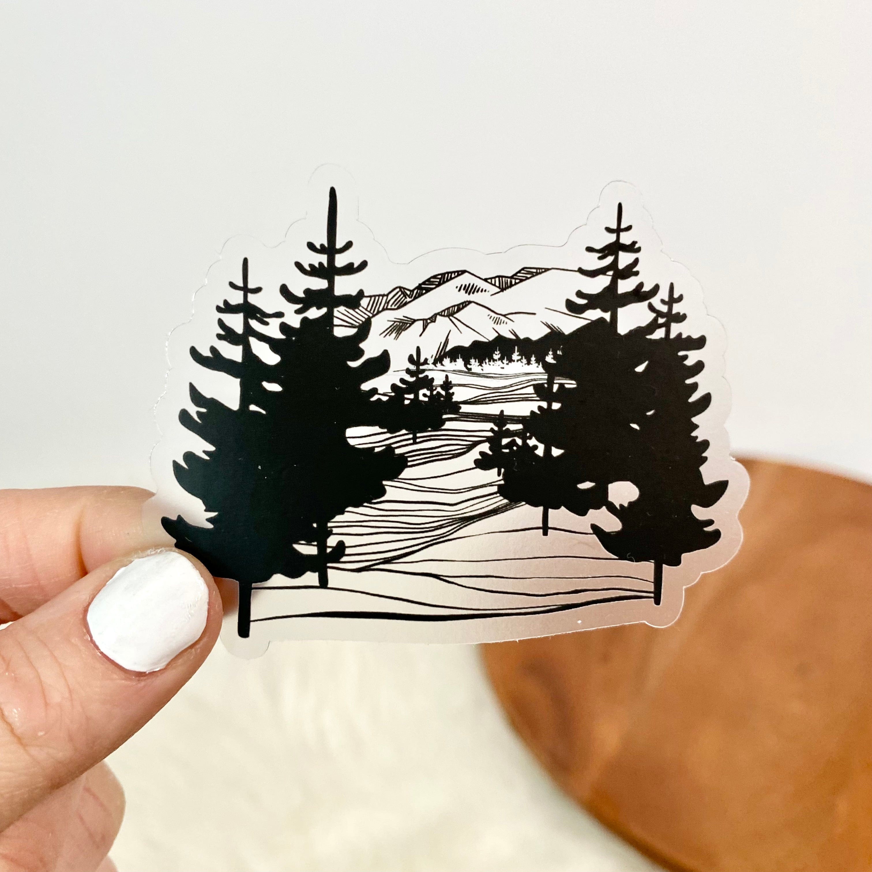  Black And White Nature Clear Sticker、mySite、elrpsem3k