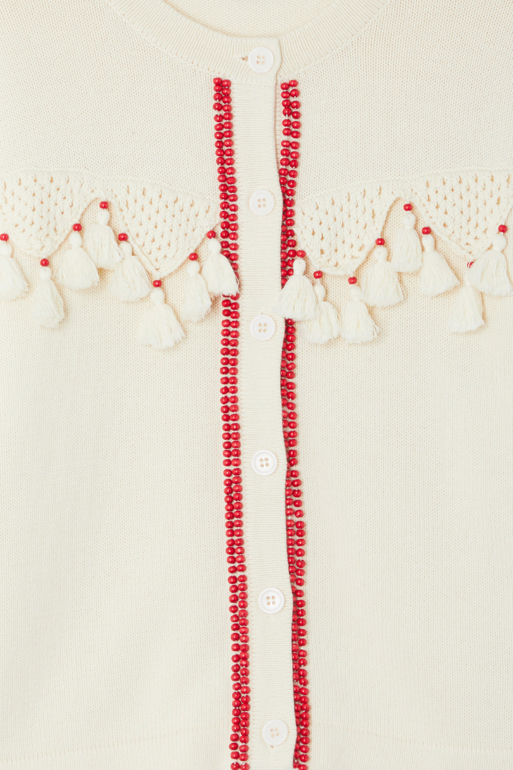 Ivory and Red Harper Cardigan、mySite、solidvoid