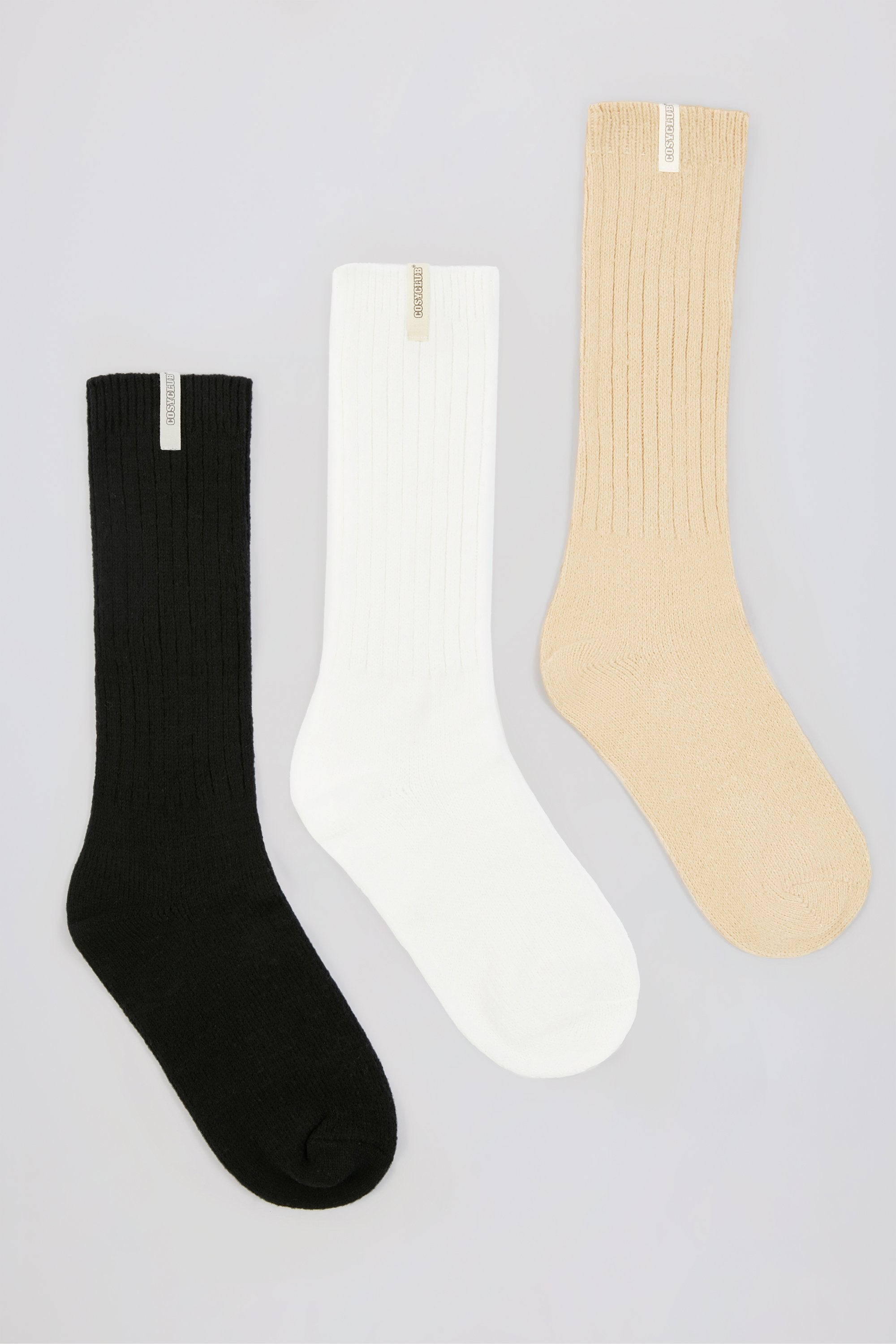 Slouchy Rib Sock Bundle in Neutral、mySite、solidvoid