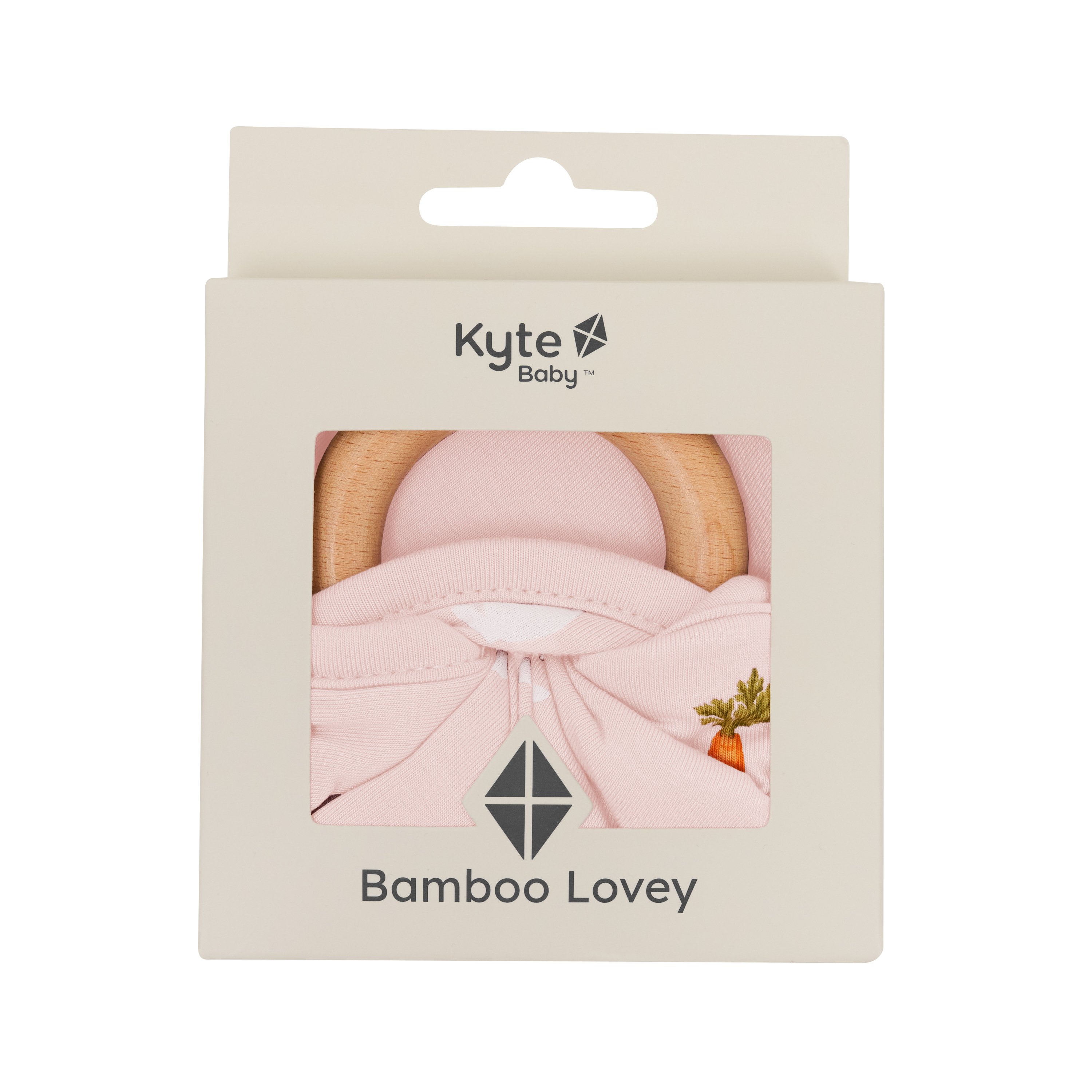  Lovey in Blush Rabbit with Removable Wooden Teething Ring、mySite、layawaytickets
