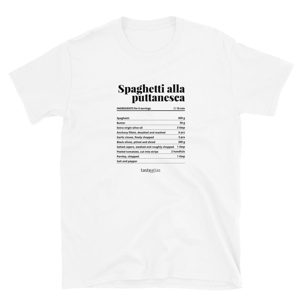 Spaghetti Alla Puttanesca Recipe Short-Sleeve Unisex T-Shirt、mySite、camillekostekn