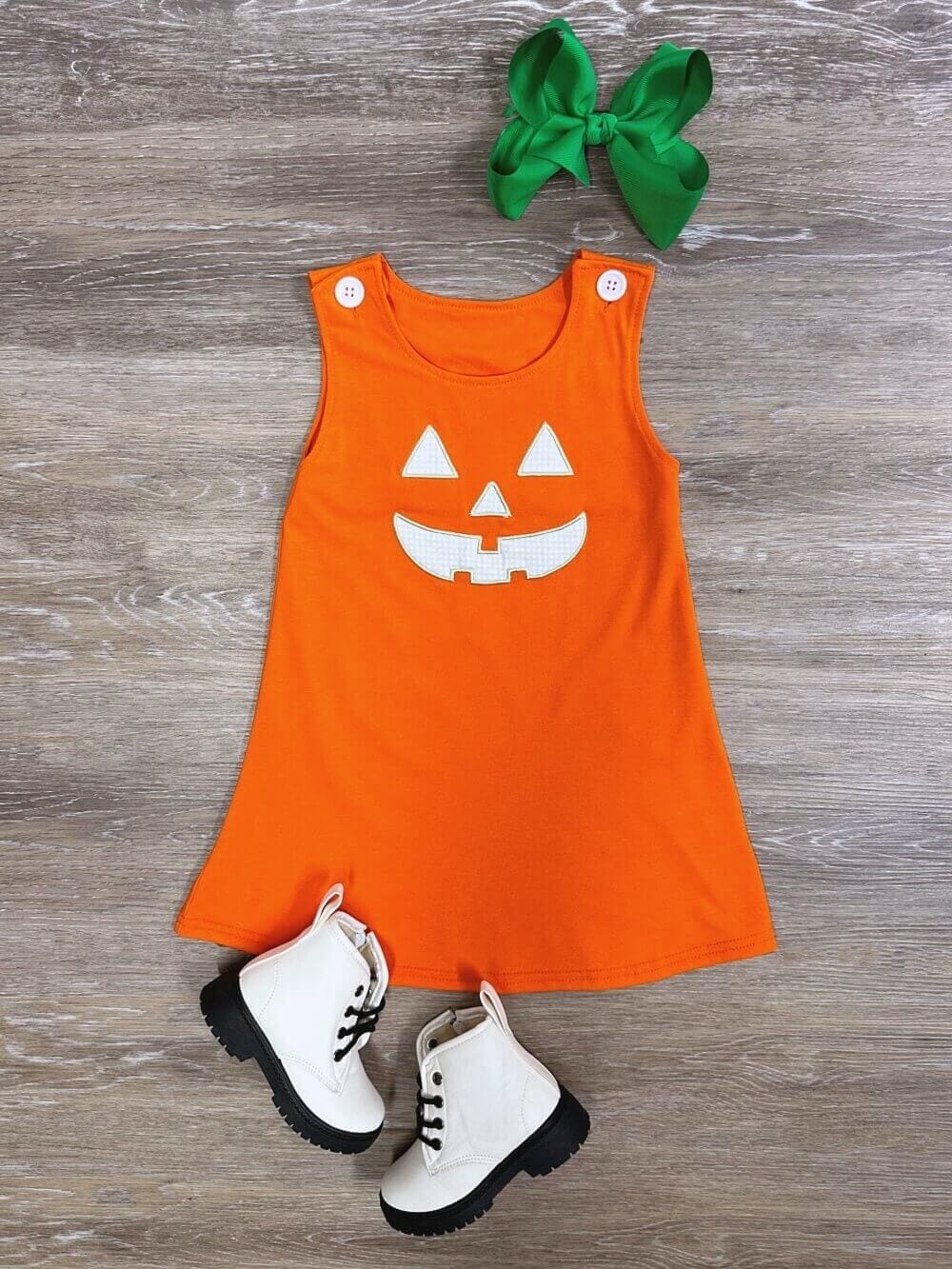 Pumpkin Orange Girls Jumper Dress、mySite、camillekostekn