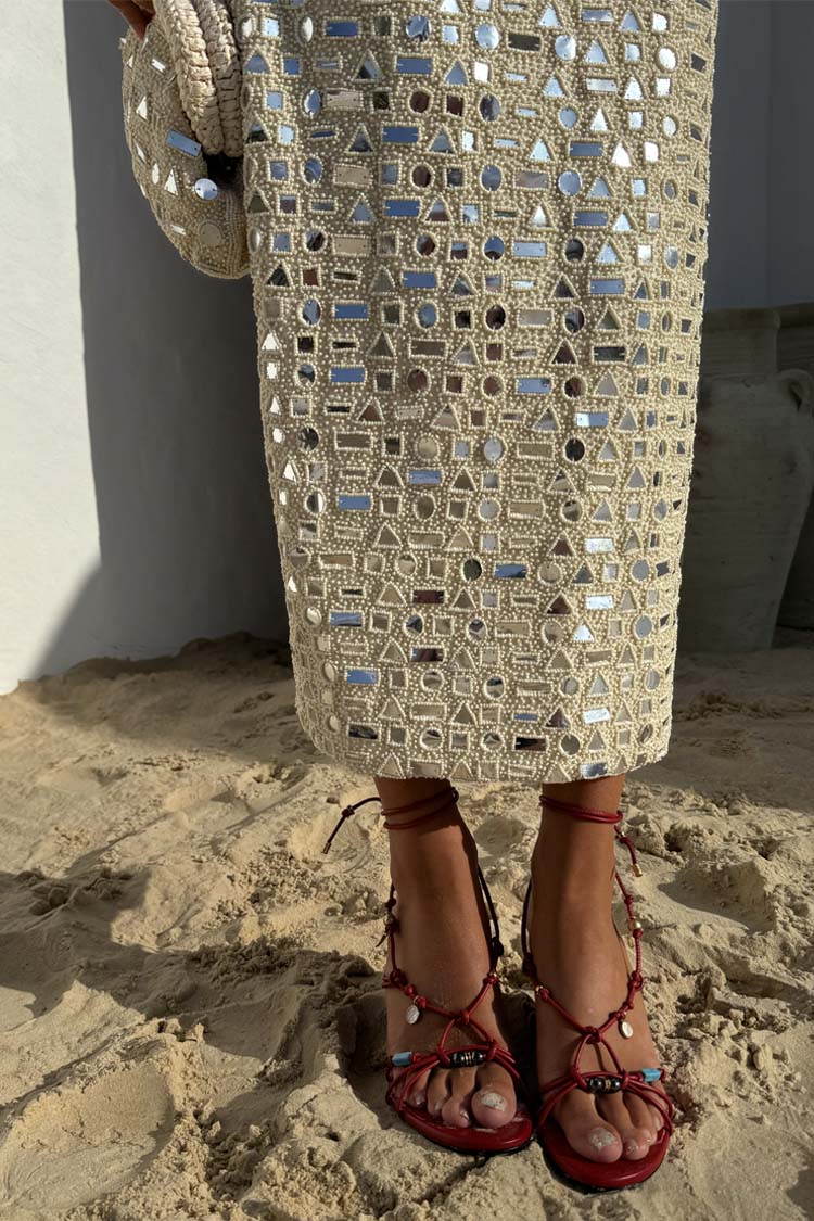 Cream Mirror Taliah Midi Dress、mySite、solidvoid