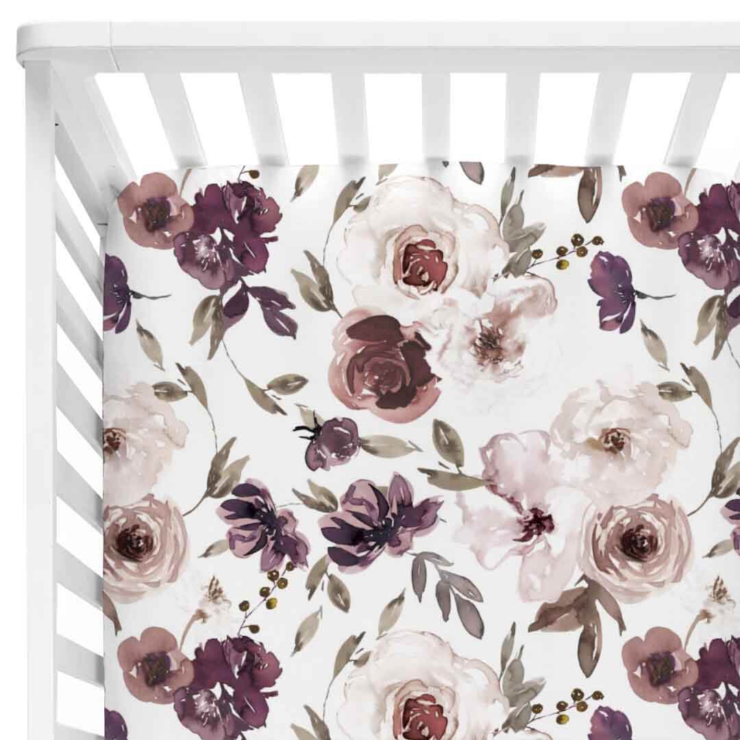  Demi's Dusty Purple Floral Crib Sheet、mySite、layawaytickets