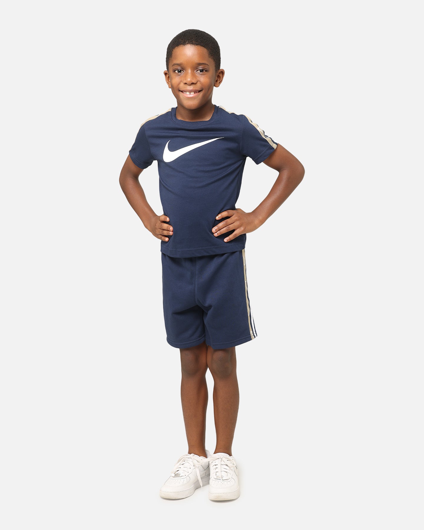 Nike Kids' Sportswear Club Poly T-Shirt And Short Set Midnight Navy、mySite、zt4zffjzw