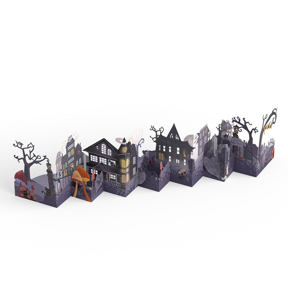 Enchantingly Eerie Halloween Village Loooooong Card™ (Expands to 2 feet)、mySite、solidvoid
