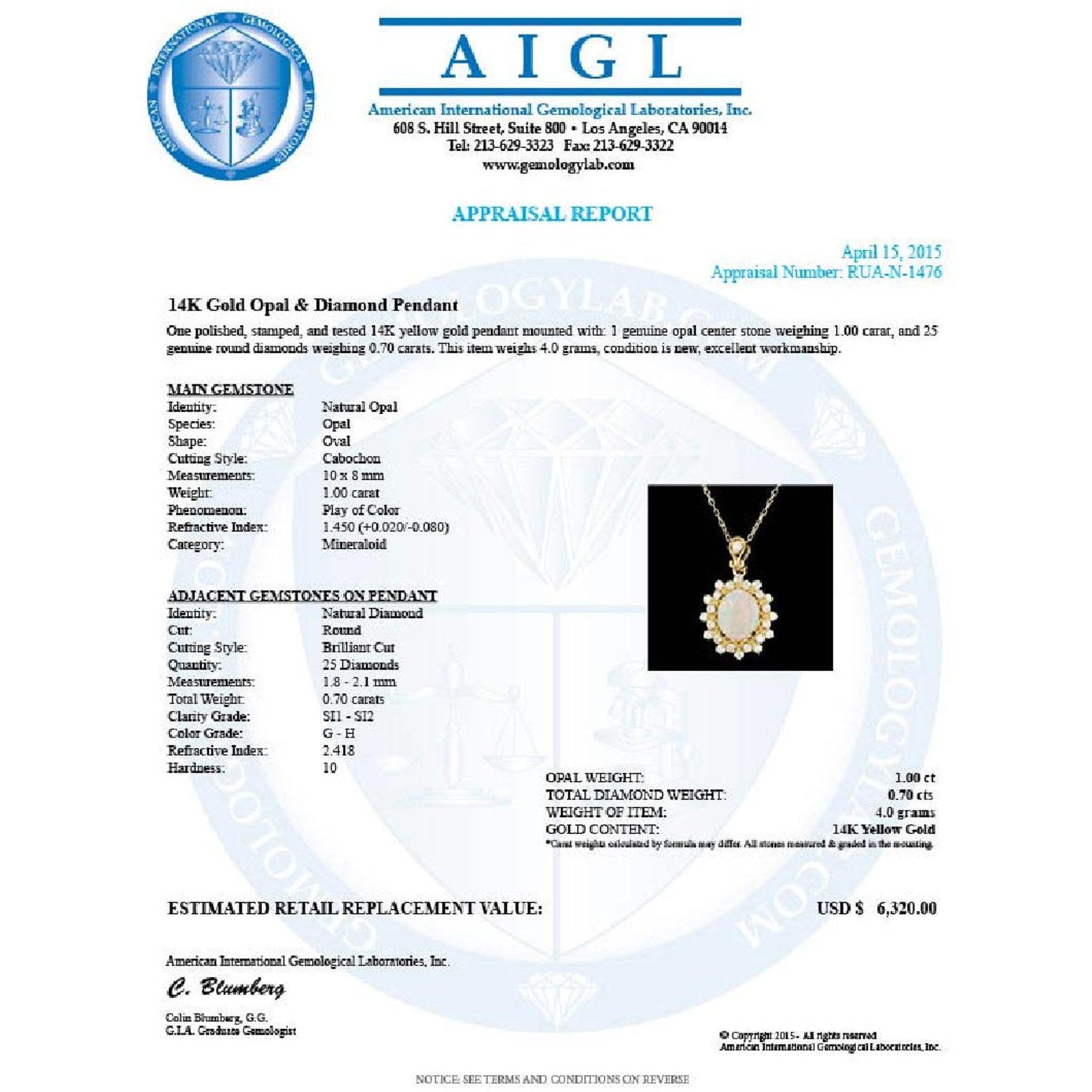 Genuine Opal and Diamond- Pendant、mySite、g9winljtr