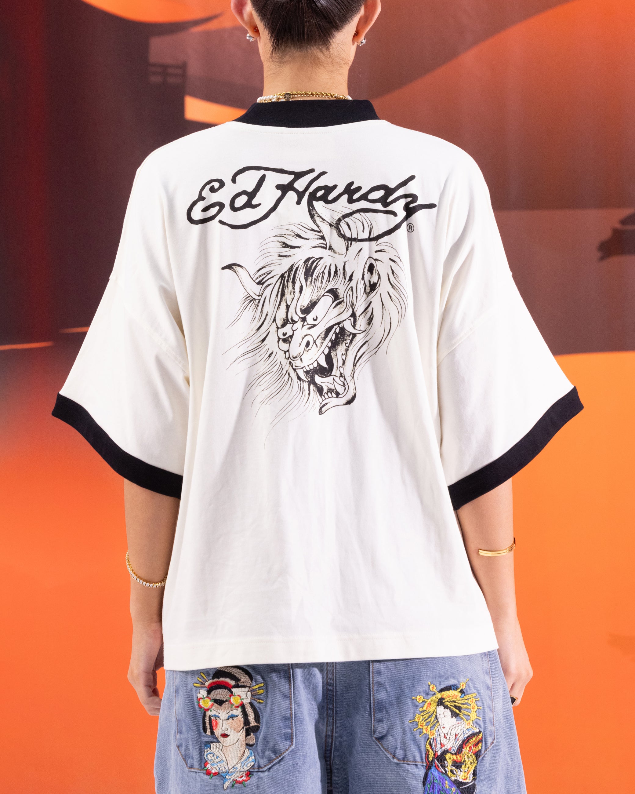 Ed Hardy Devil Ringer T-Shirt Off White、mySite、zt4zffjzw