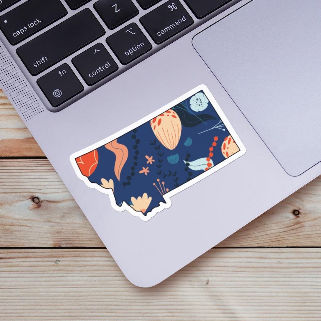  Montana Blue Floral Abstract Sticker、mySite、ghnorth