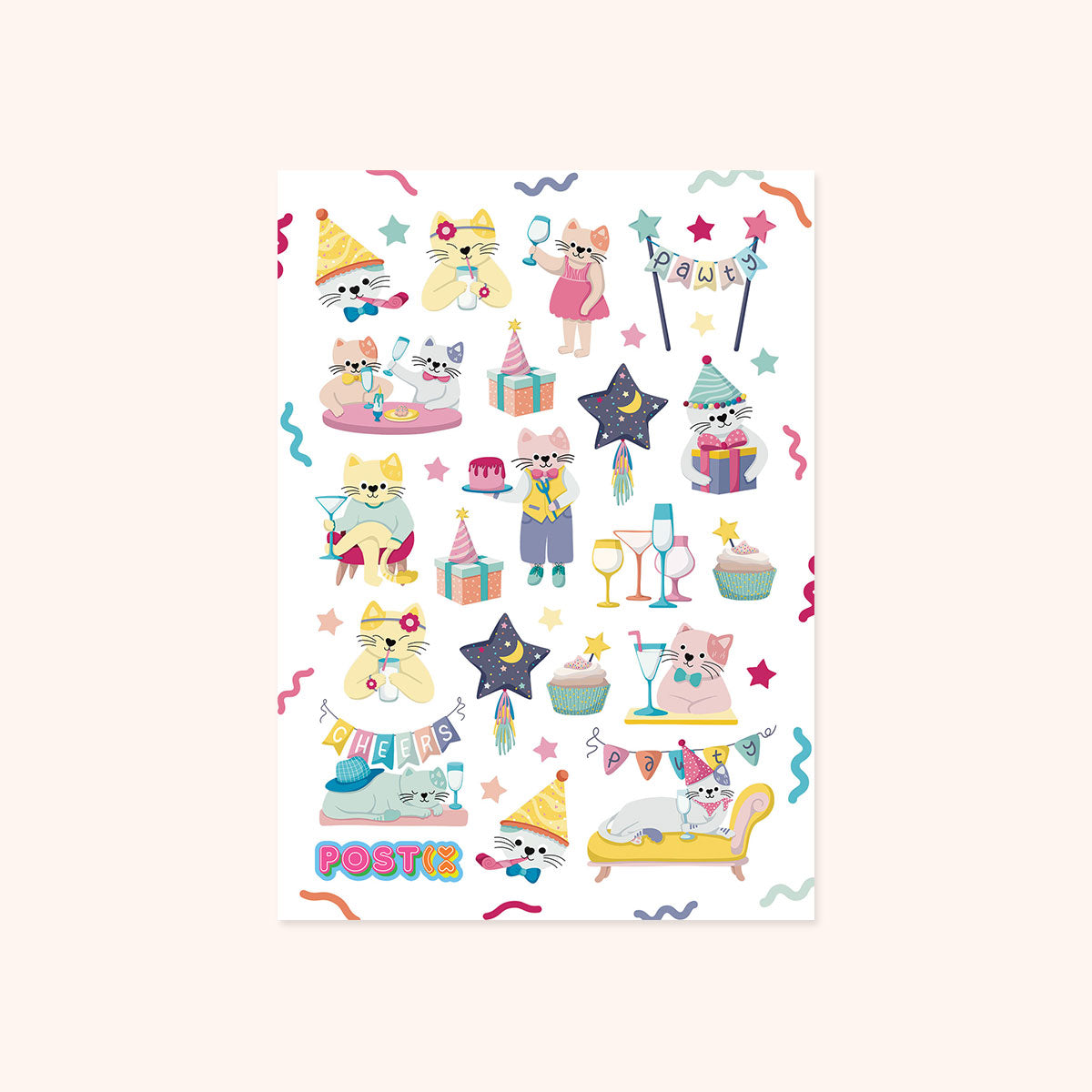  Posh Kitty Party Sticker Sheet、mySite、ghnorth