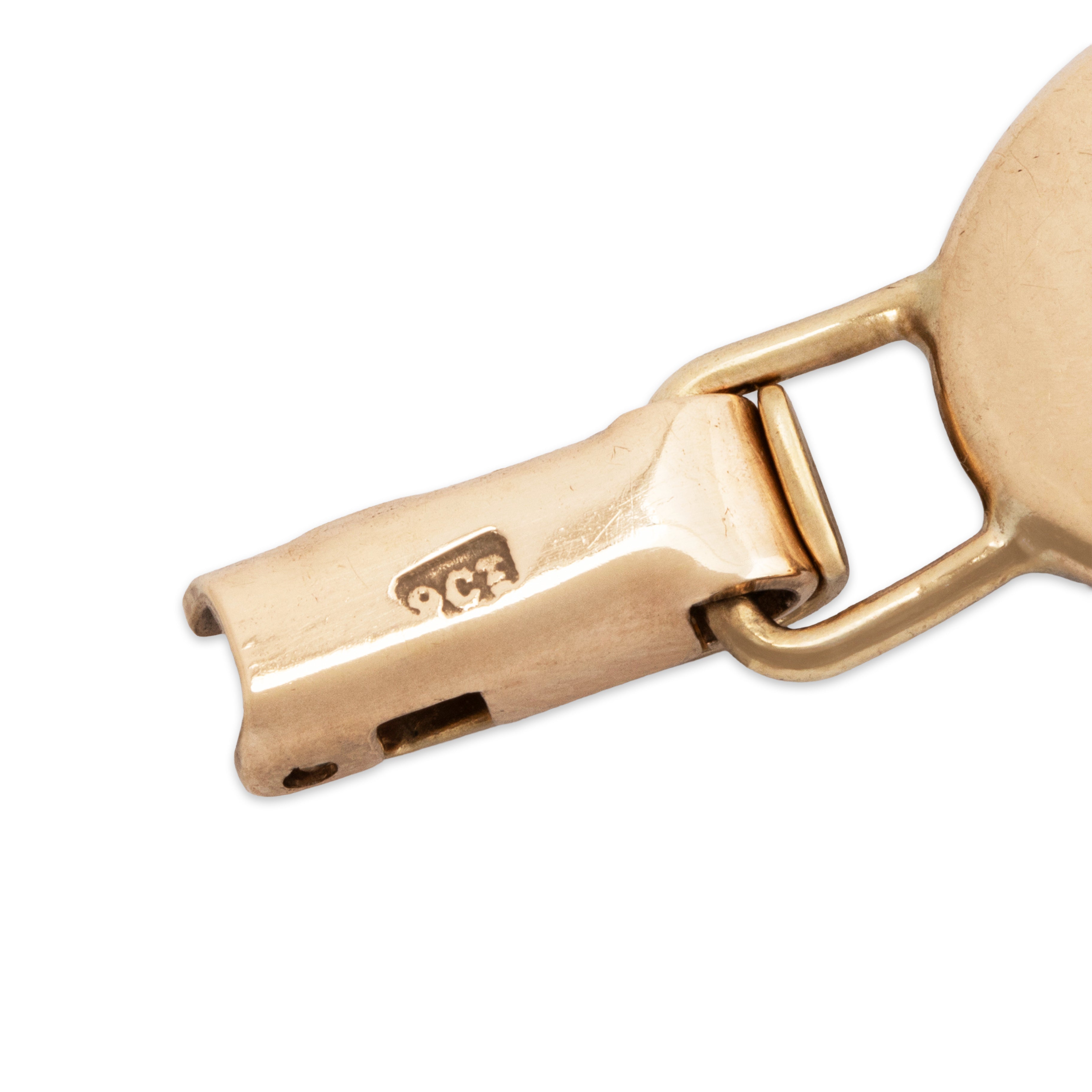 Vintage English 9k Yellow Gold 56cttw Tiger Eye Oval Link Bracelet 6.5、mySite、hinf8tx79