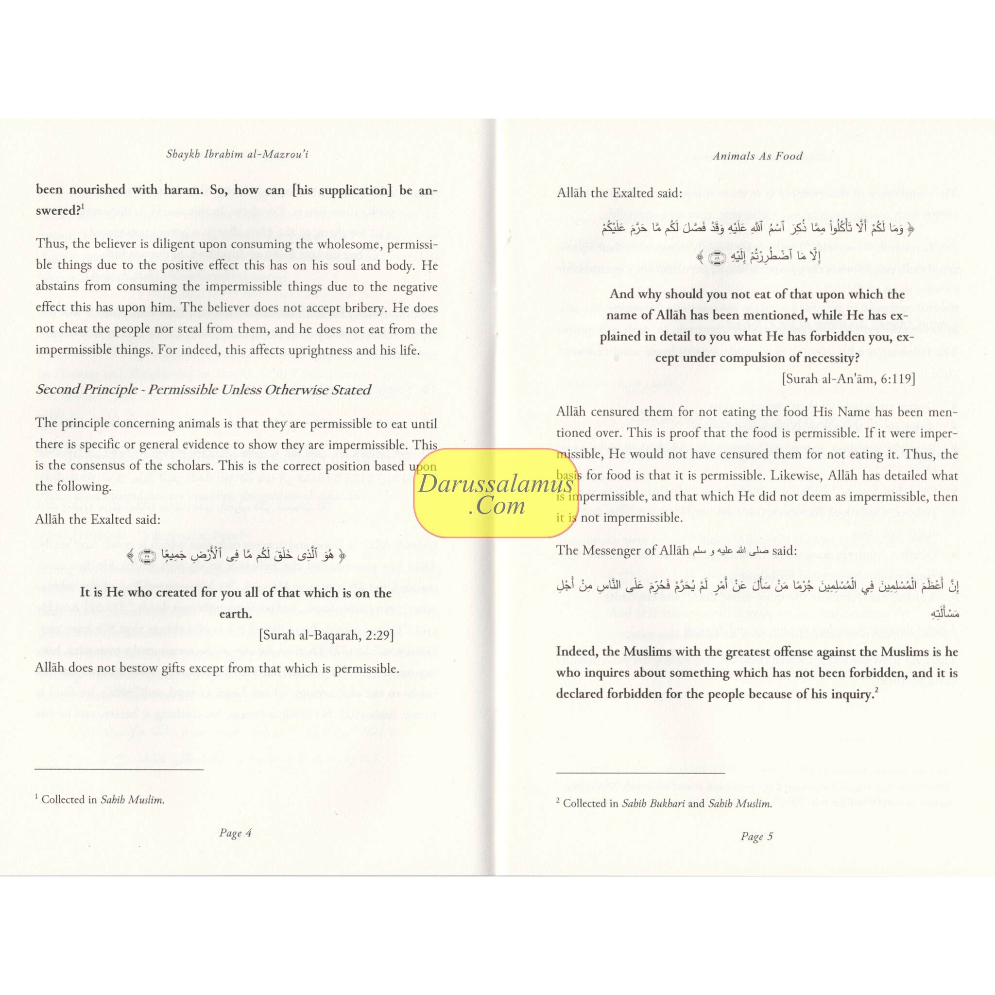 Animals As Food: The Permissible & Impermissible By Shaykh Ibrahim Al-Mazrou'i、mySite、topwebapps