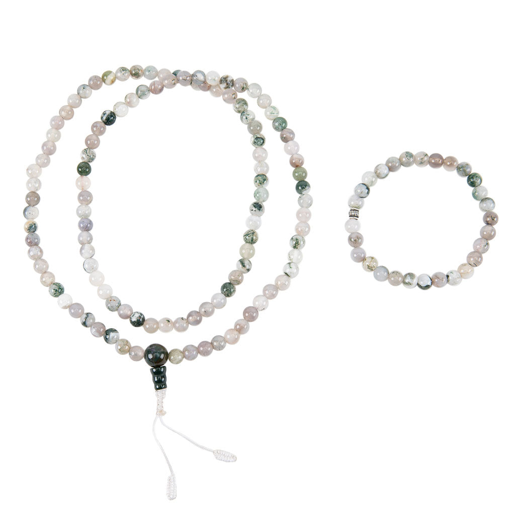 Moss Agate Mala Beads Set、mySite、topwebapps