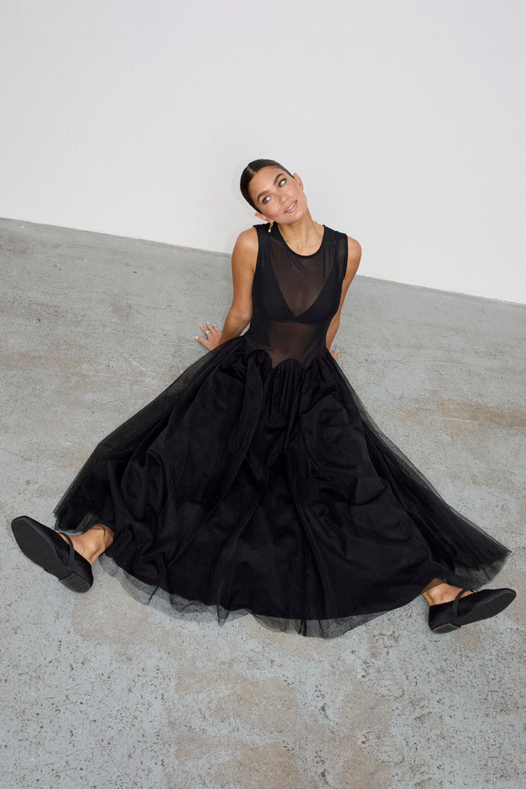 Black Mesh Monika Dress、mySite、solidvoid