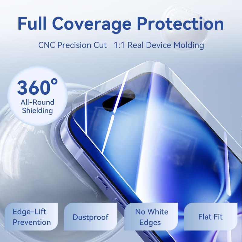 Vention HD Tempered Glass Screen Protector for iPhone 15 with Easy-Installation Tool、mySite、fannypackpong