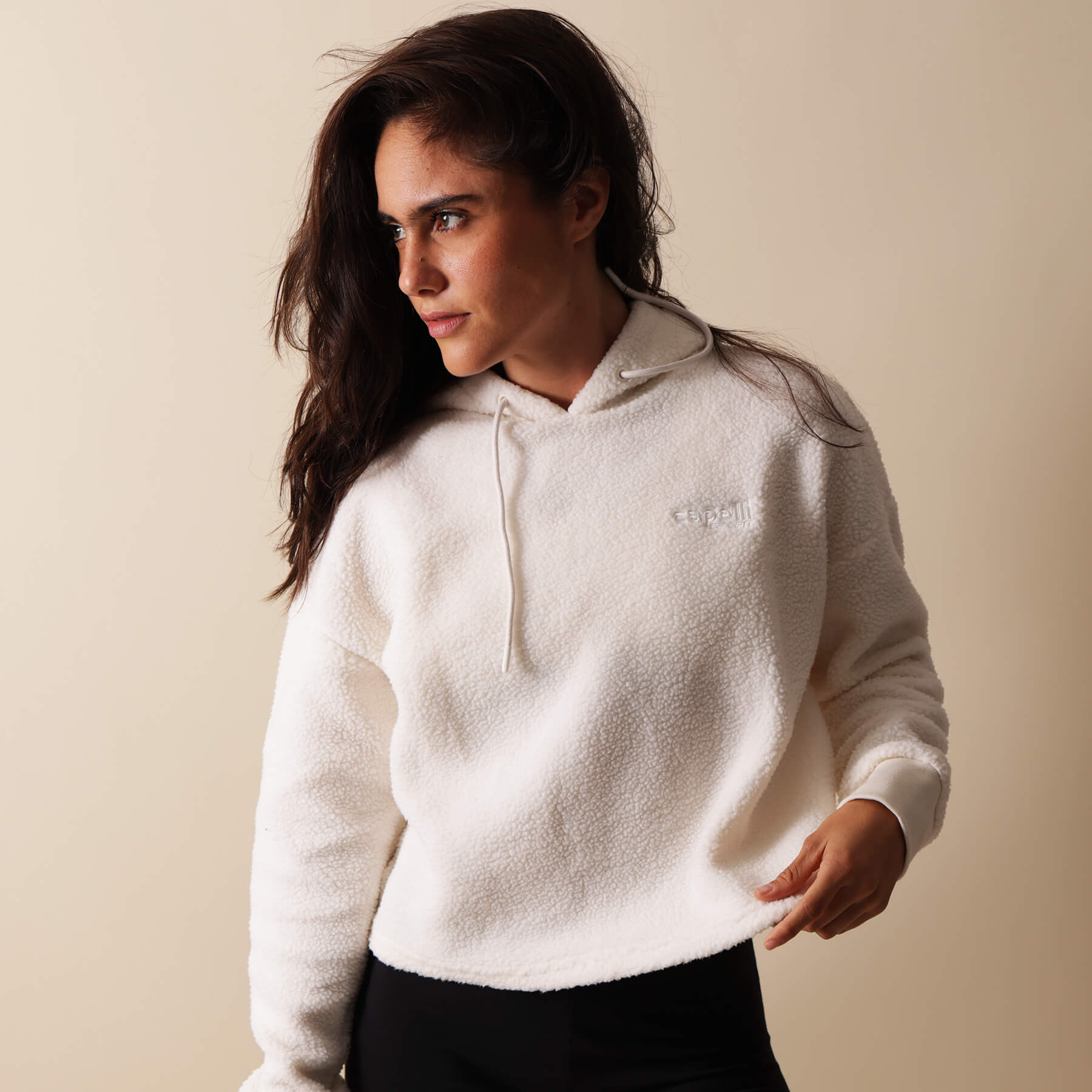 WOMEN'S SHERPA CROPPED PULLOVER HOODIE、mySite、neckold