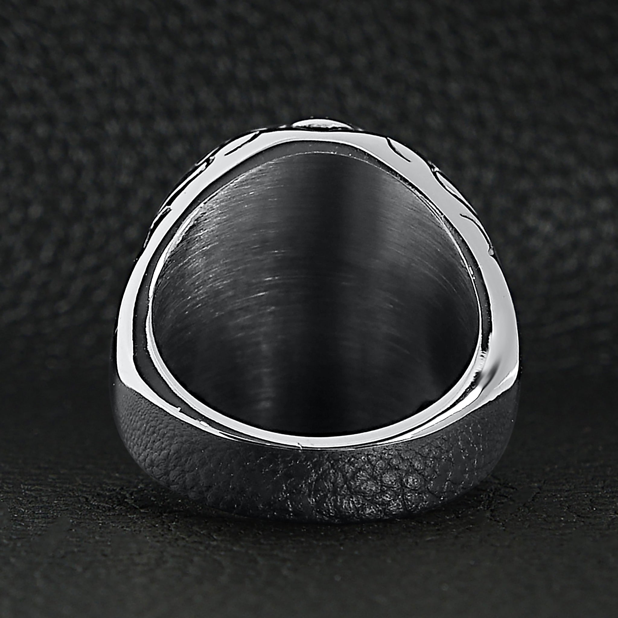 Stainless Steel Red CZ Eyed Sugar Skull Ring / SCR4088、mySite、dreamappss