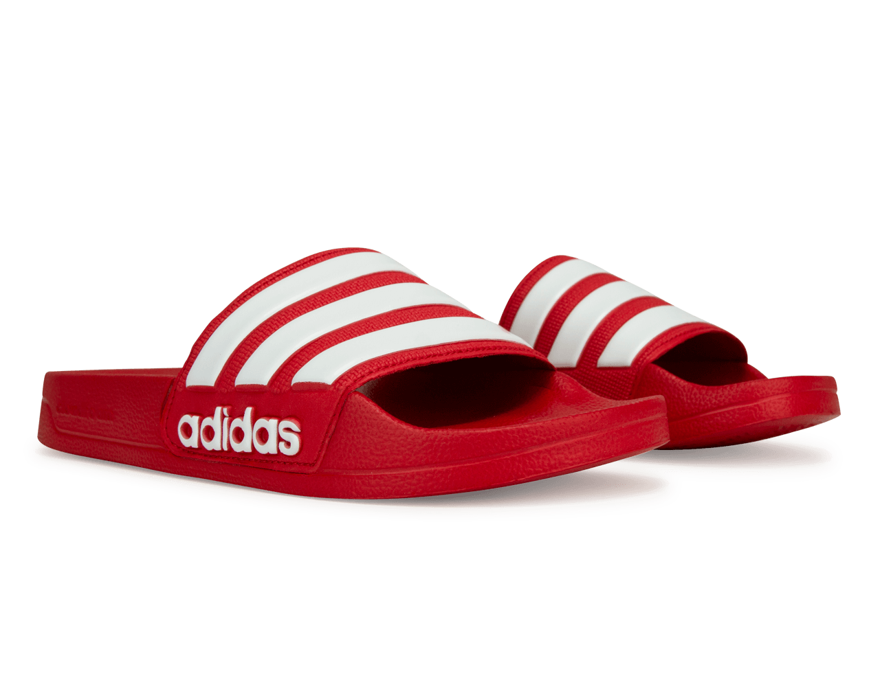 adidas Men's Adilette 3-Stripe Shower Slides Red/White、mySite、bottomscart
