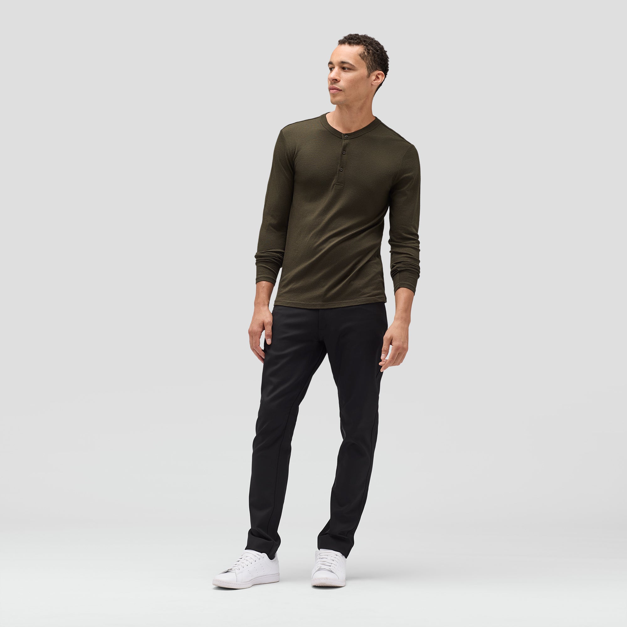 Men's Long Sleeve Merino Henley、mySite、noshort